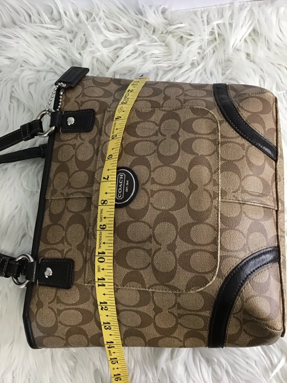 Coach Peyton Signature Logo Heritage Handbag Tote BrownVintage Y2K